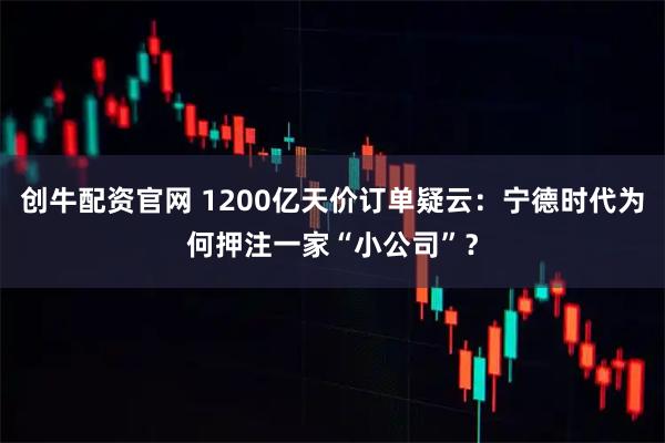 创牛配资官网 1200亿天价订单疑云：宁德时代为何押注一家“小公司”？